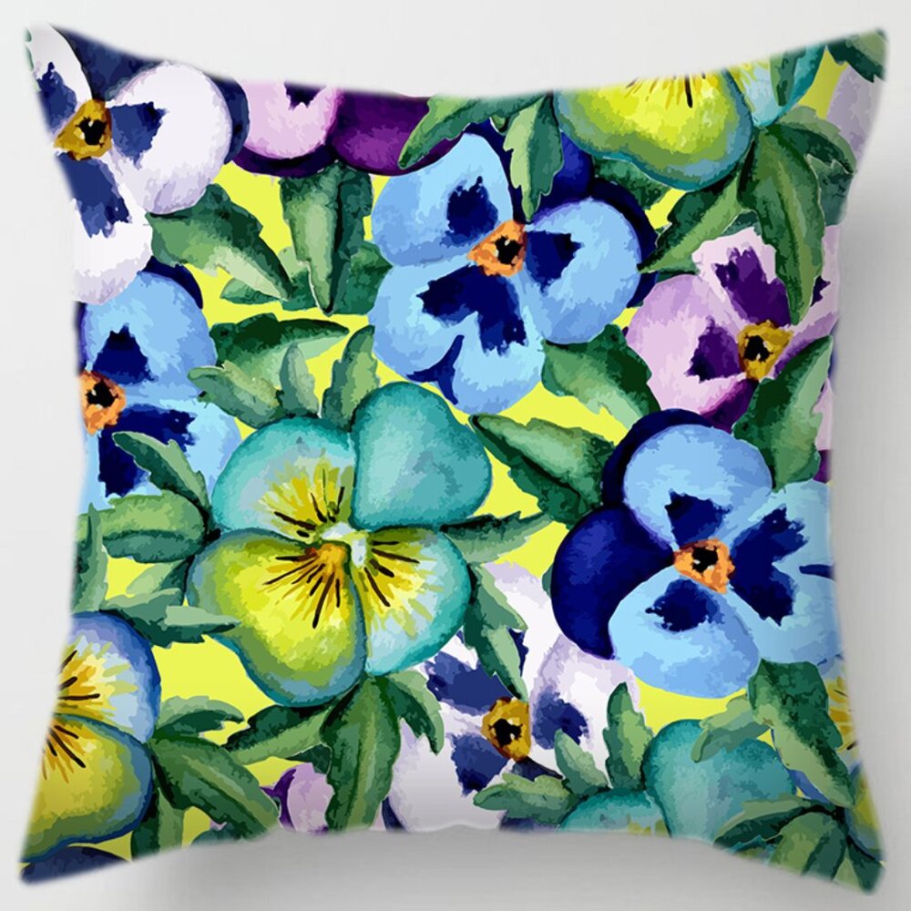 Pretty Pansies Pillow Cover